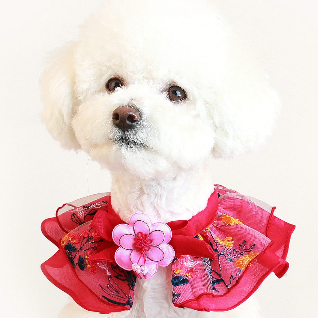 J.O.Y! Hanbok Embroidery Cape - Red (已售罄)
