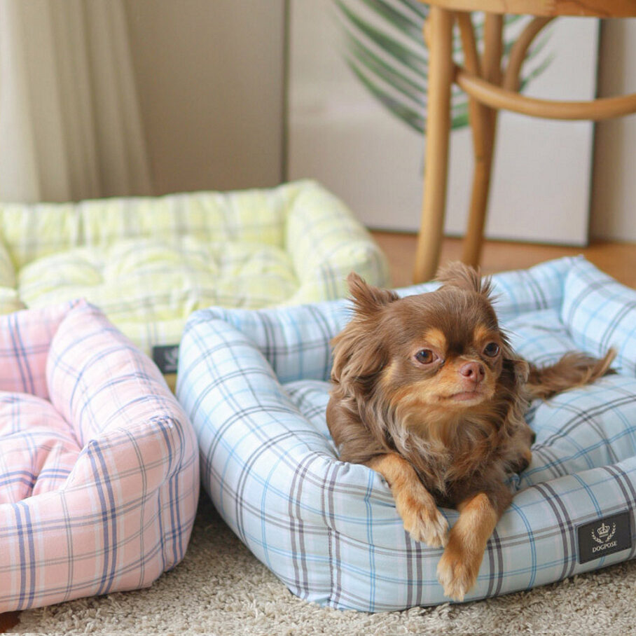 Pastel Check Square Cushion