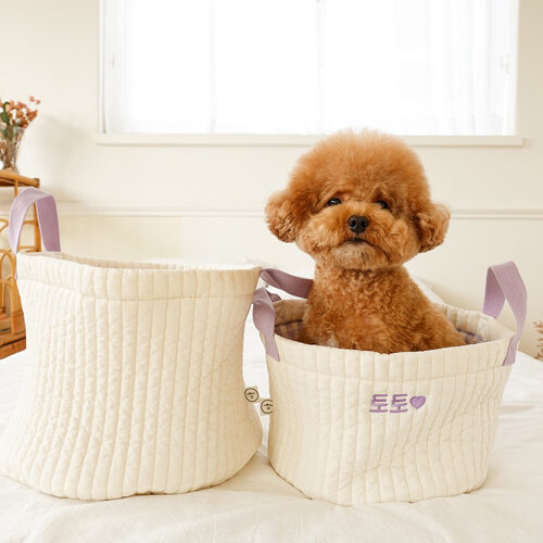 Cozy Check Toy Basket (Lavender)