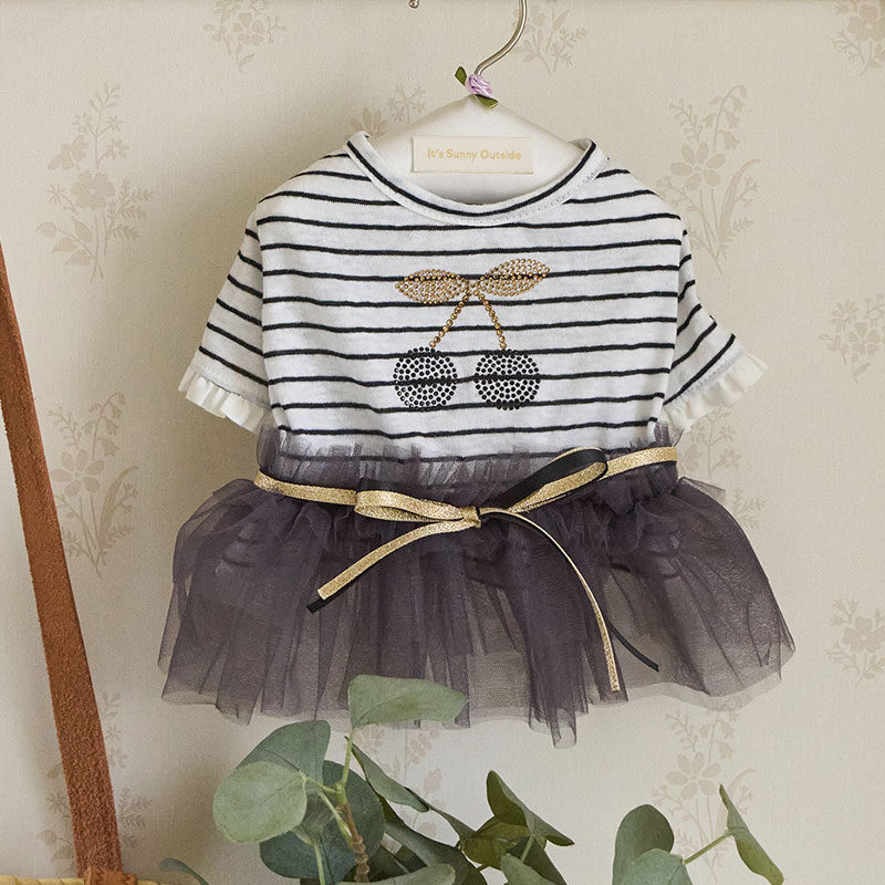 Twinkle Cherry Tutu (Mono Stripe)