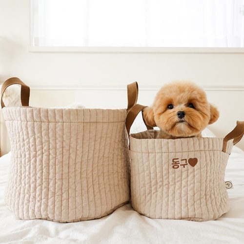 Cozy Check Toy Basket (Brown)