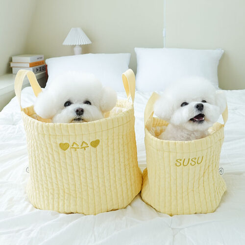 Yellow Check Toy Basket